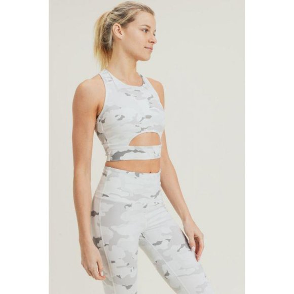 Snow Camo Sport Crop Top - Picture 2 of 6